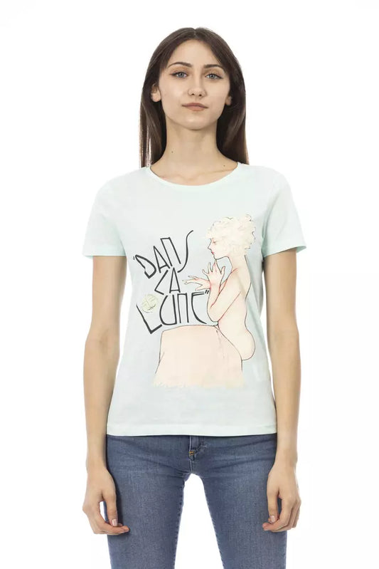 Light Blue Cotton Women Top