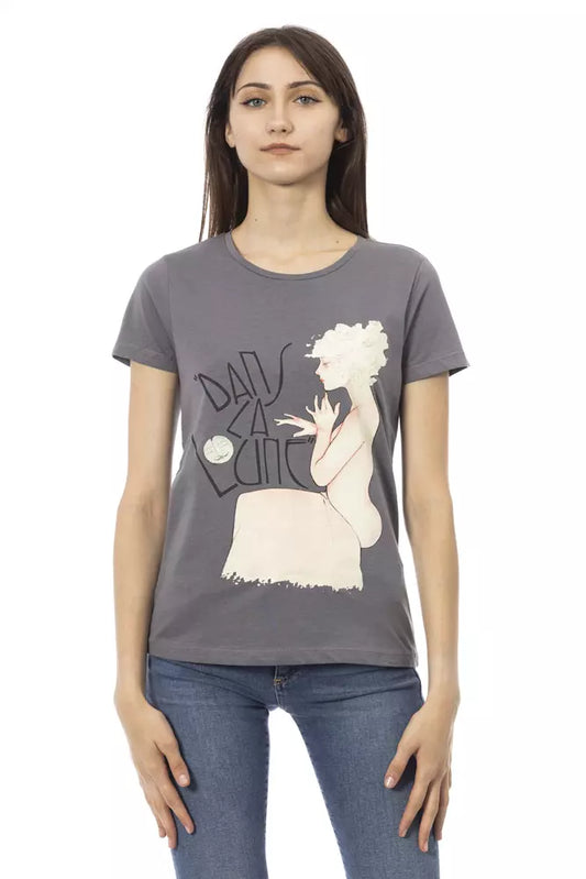 Gray Cotton Women Top