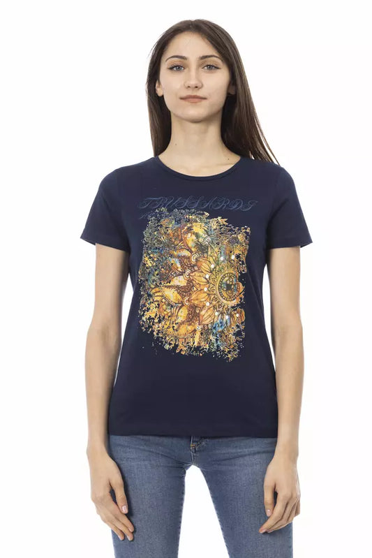 Blue Cotton Women Top