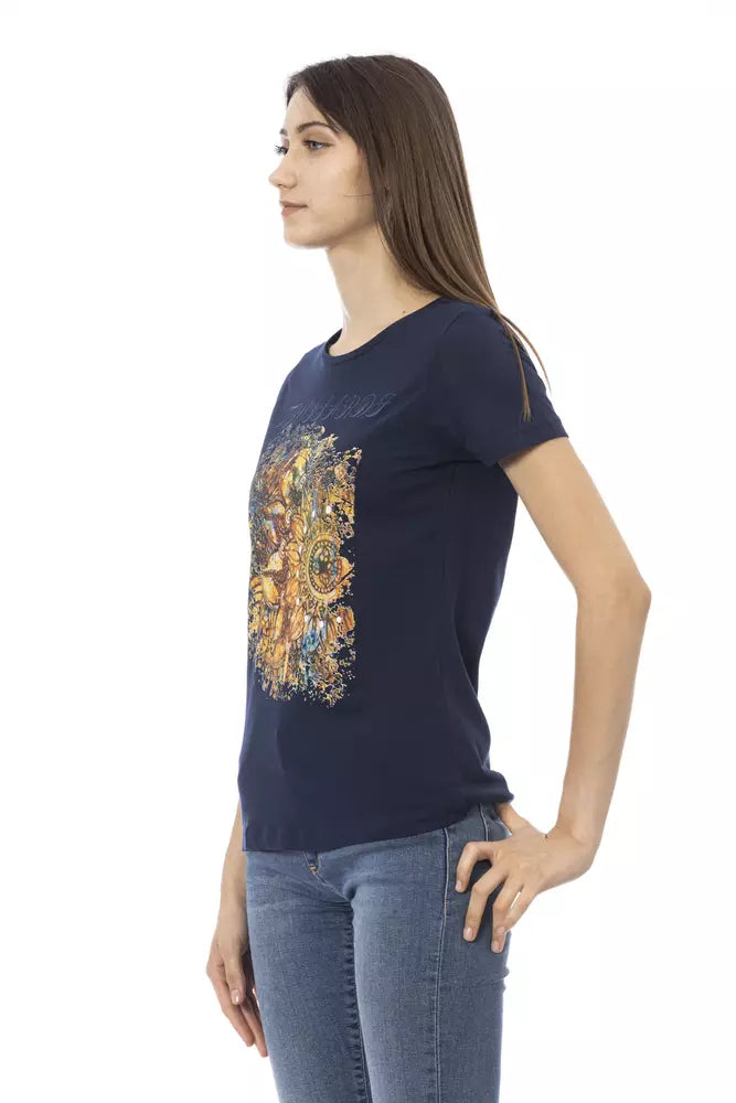 Blue Cotton Women Top