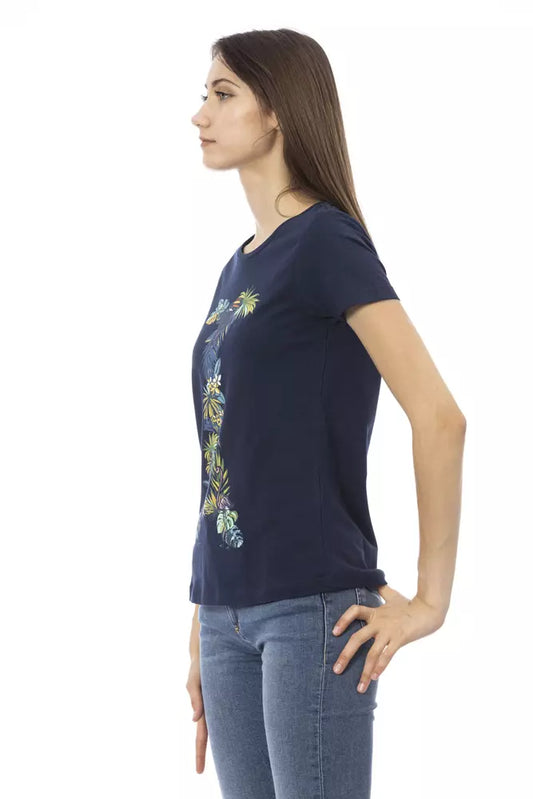Blue Cotton Women Top
