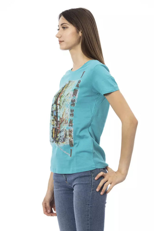 Light Blue Cotton Women Top