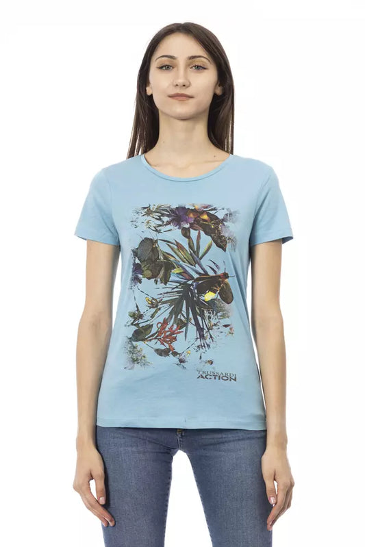 Light Blue Cotton Women Top