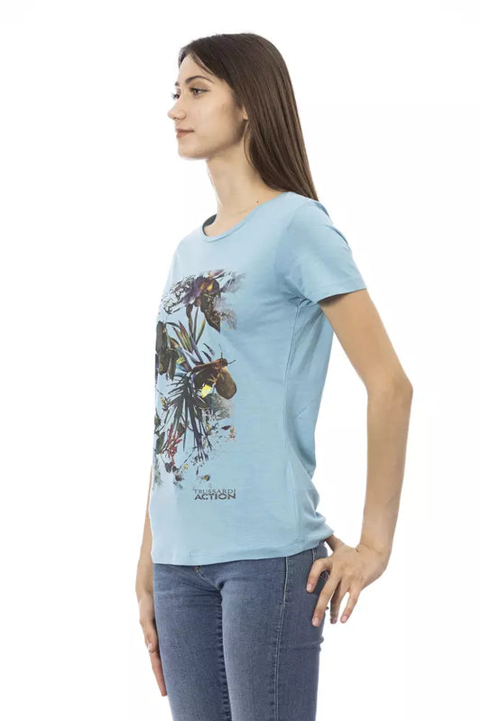 Light Blue Cotton Women Top