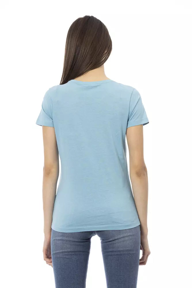 Light Blue Cotton Women Top