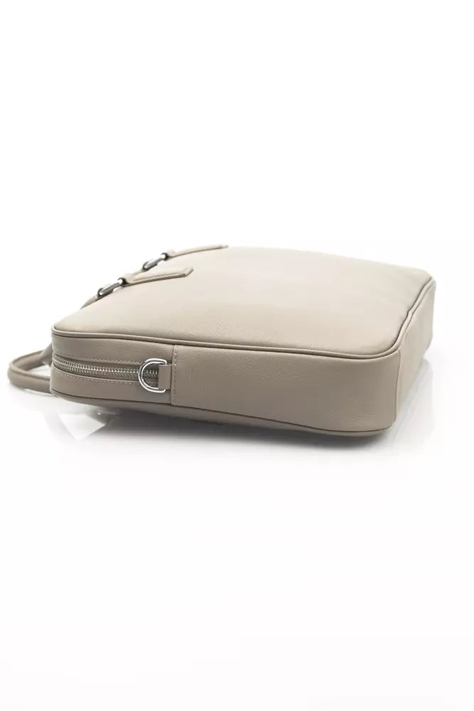 Gray Leather Women Crossbody
