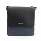 Blue Leather Men Messenger Bag