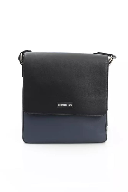 Blue Leather Men Messenger Bag