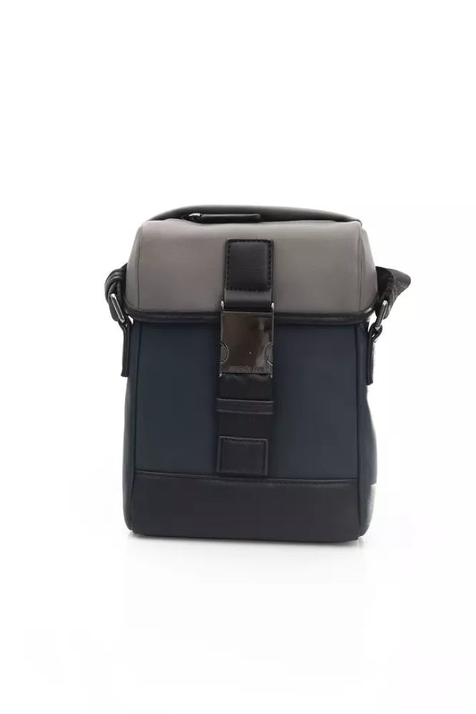 Blue Polyurethane Men Messenger Bag