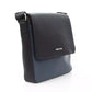 Blue Leather Men Messenger Bag