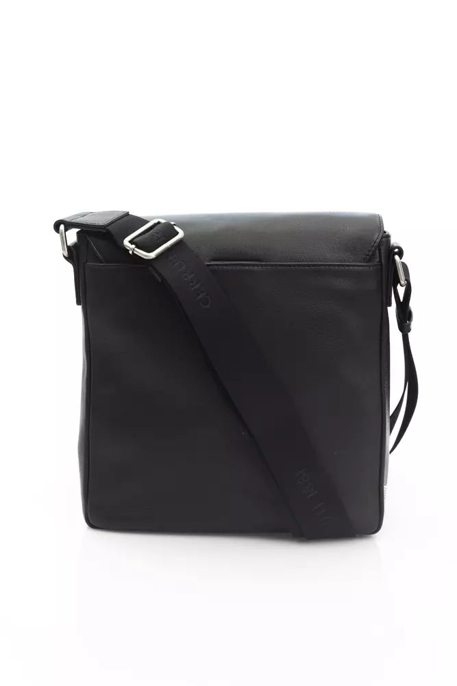 Blue Leather Men Messenger Bag