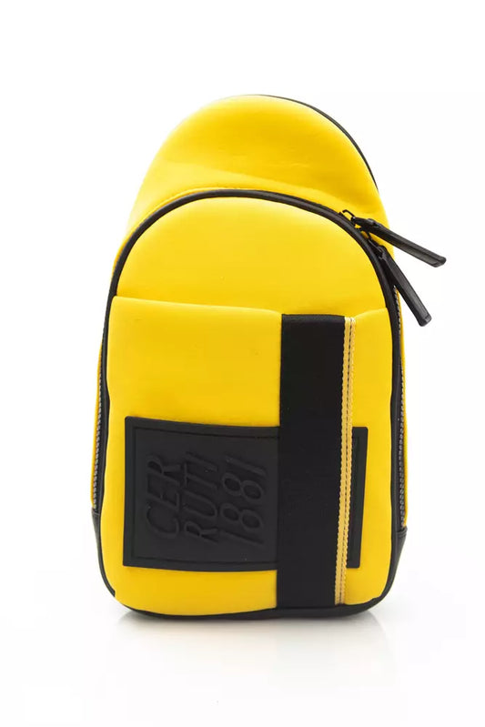 Yellow Polyester Men Backpack