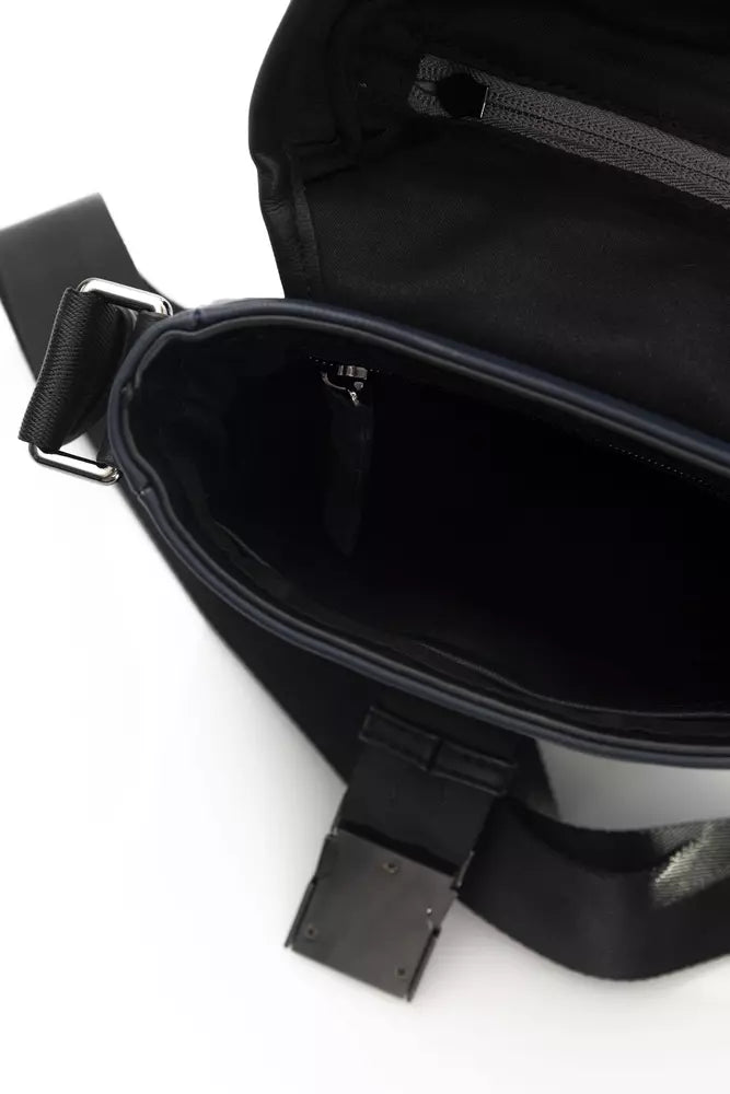 Blue Polyurethane Men Messenger Bag