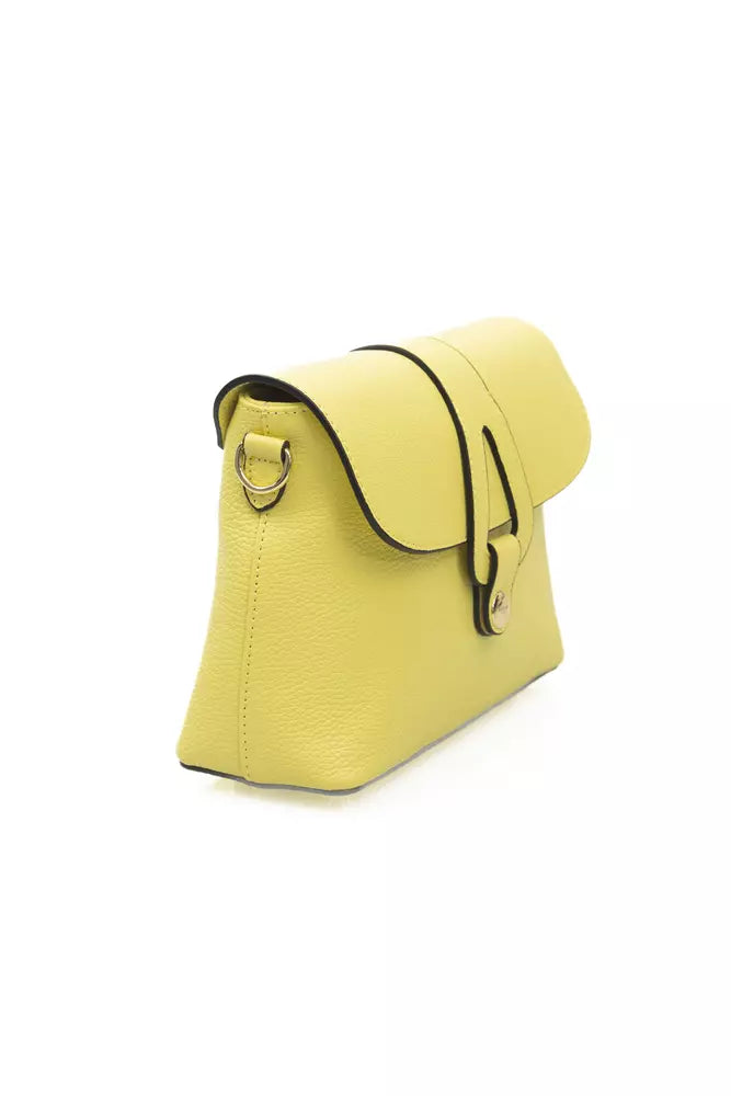 Yellow Leather Women Crossbody