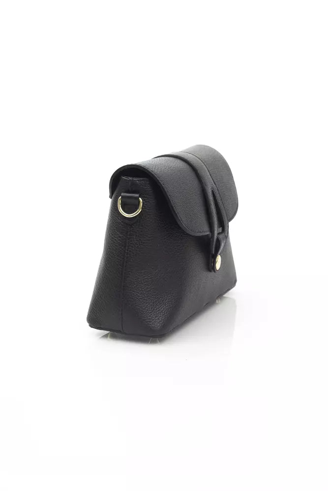 Black Cow Leather Women Crossbody Bag