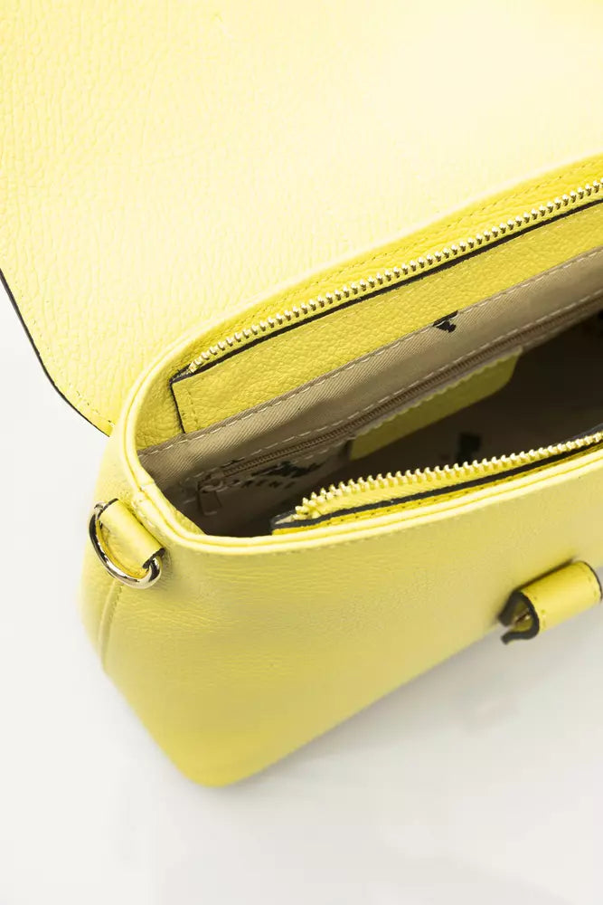 Yellow Leather Women Crossbody