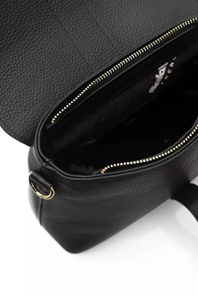 Black Cow Leather Women Crossbody Bag