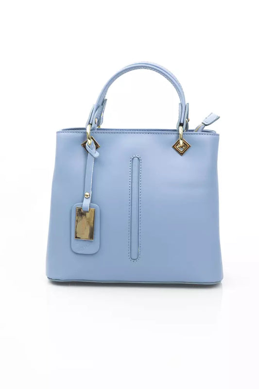 LightBlue Leather Women Handbag