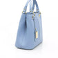 LightBlue Leather Women Handbag