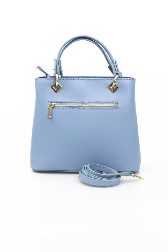 LightBlue Leather Women Handbag