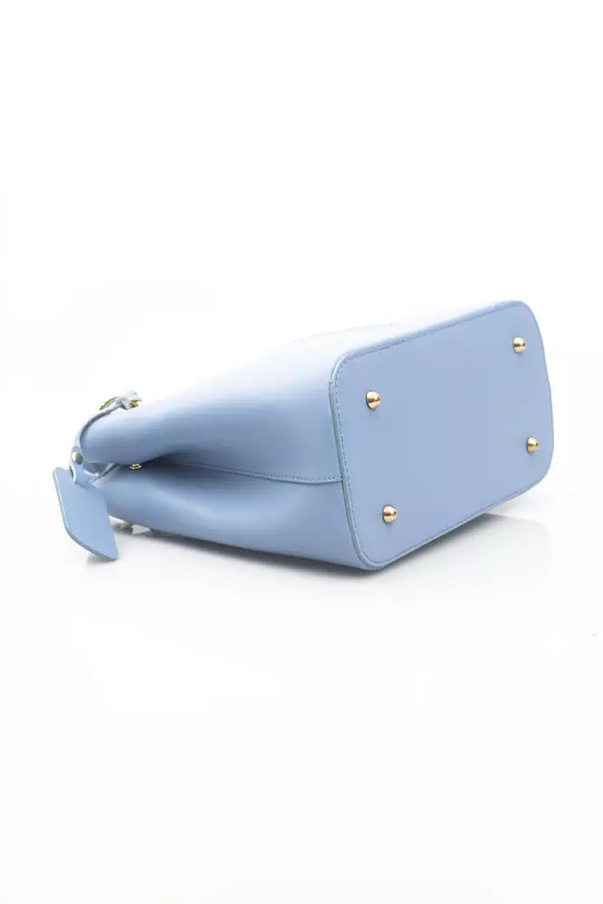 LightBlue Leather Women Handbag