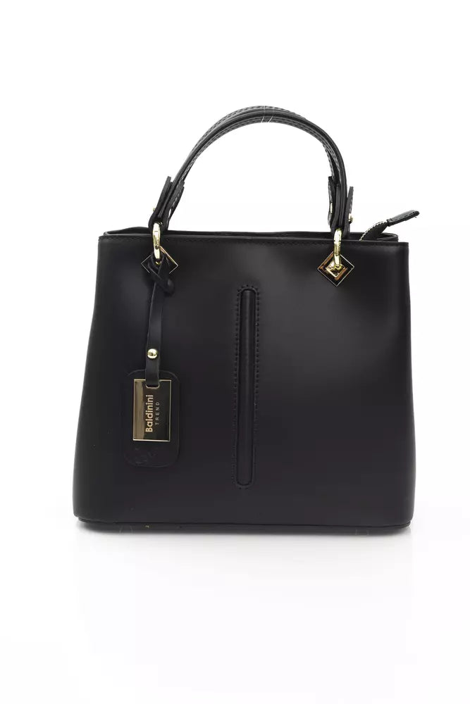 Black Cow Leather Women Handbag