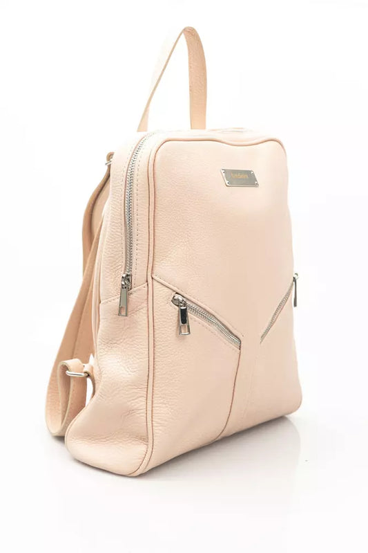 Pink Leather Women Backpack