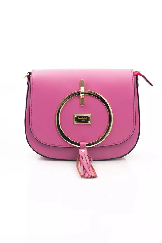 Pink Leather Women Crossbody Bag