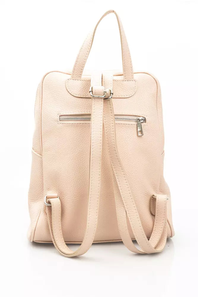 Pink Leather Women Backpack