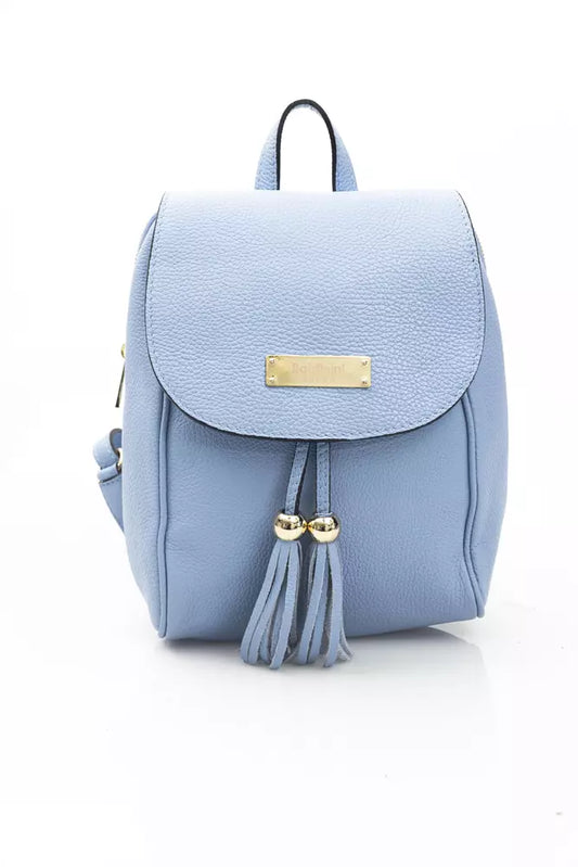 Light-Blue Cow Leather Women Backpack