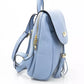 Light-Blue Cow Leather Women Backpack