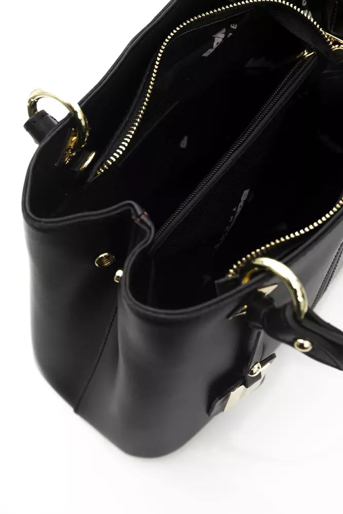 Black Cow Leather Women Handbag