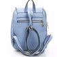 Light-Blue Cow Leather Women Backpack