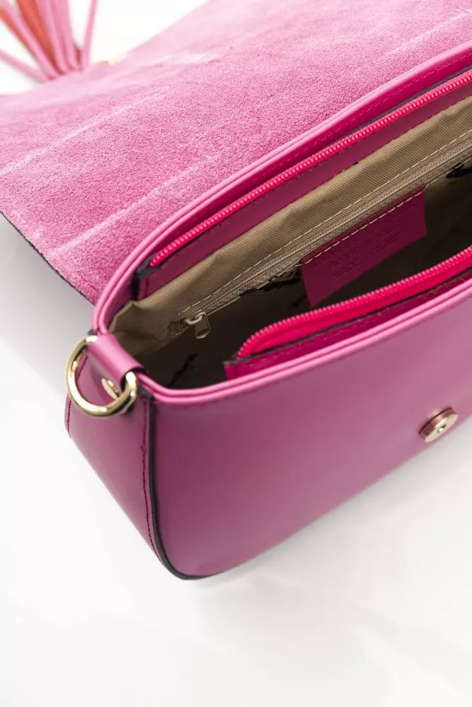 Pink Leather Women Crossbody Bag