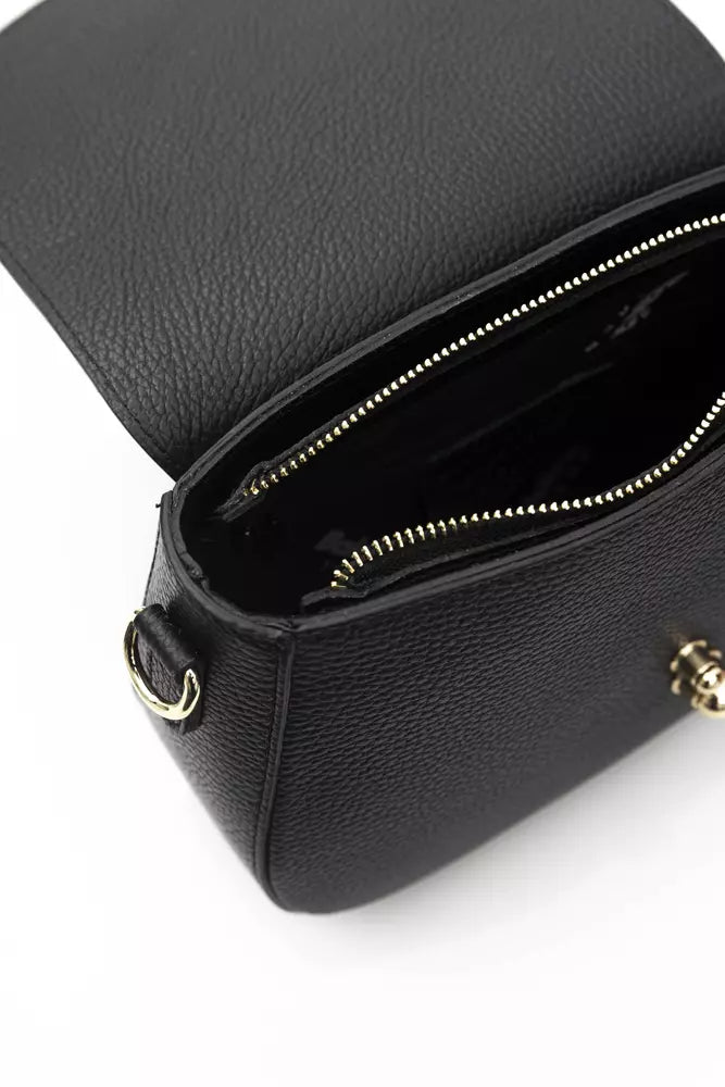 Black Leather Women Shoulder Bag