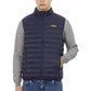 Blue Polyester Men Jacket