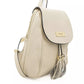 Beige Leather Women Backpack