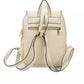 Beige Leather Women Backpack