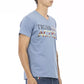 Light Blue Cotton Men T-Shirt