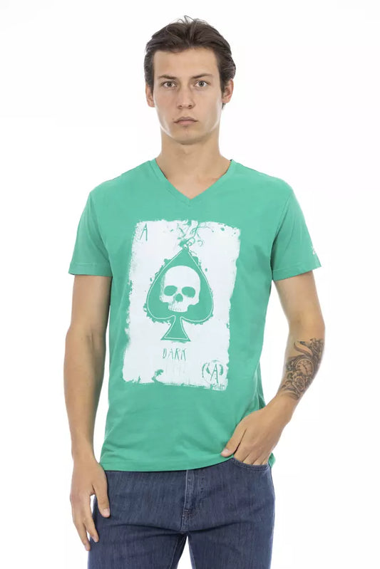 Green Cotton Men T-Shirt