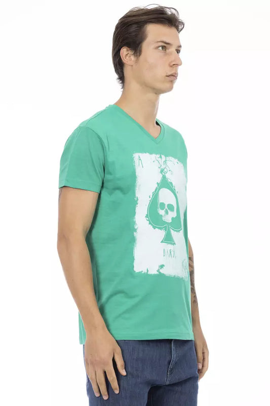 Green Cotton Men T-Shirt