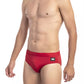 Red Polyester Men Swimwear
