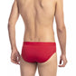 Red Polyester Men Swimwear