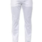 White Cotton Men Slim Trouser