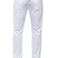 White Cotton Men Slim Trouser