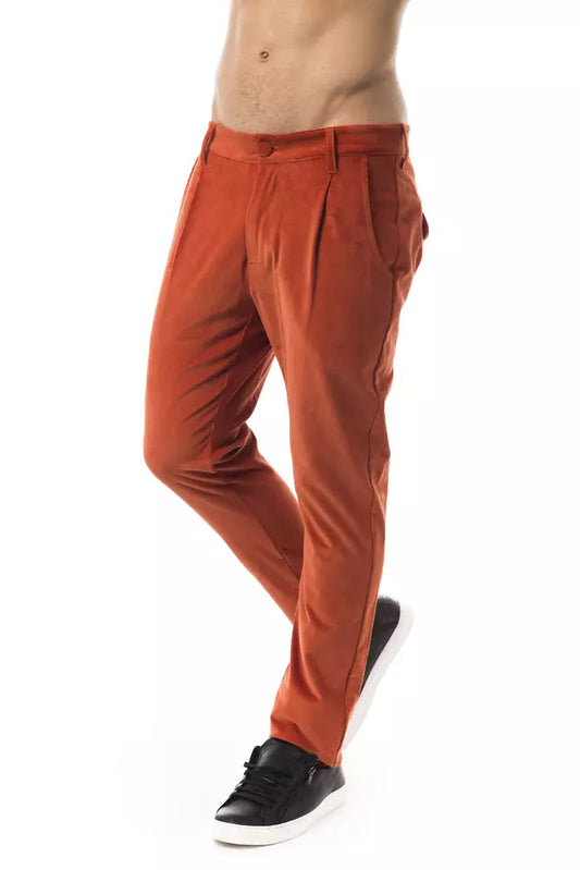 Orange Cotton Men Pants