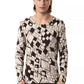 Beige Viscose Men T-Shirt