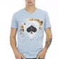Light Blue Cotton Men T-Shirt
