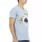 Light Blue Cotton Men T-Shirt