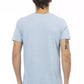 Light Blue Cotton Men T-Shirt